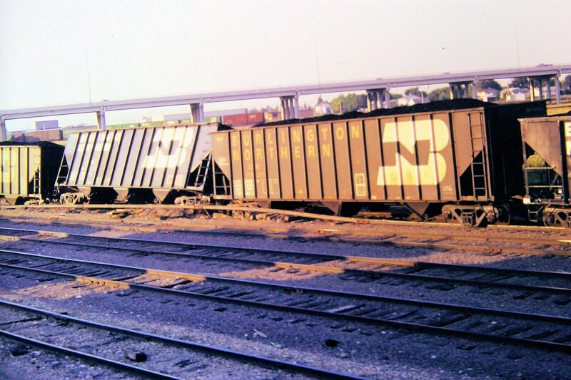 Derailed freight car